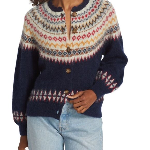 Doen Sweaters - DÔEN Amble Fair Isle-Inspired Mohair-Blend Cardigan (Medium)
